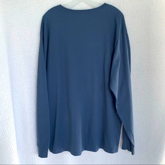 NWOT slate blue 100% cotton ultra-soft Jerzees long-sleeve t-shirt - Picture 3 of 4